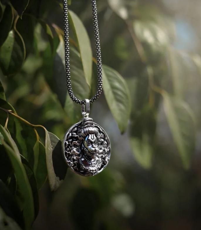 Hanuman Ji Pendant with Oxidised Silver Chain | Spiritual & Devotional Jewellery