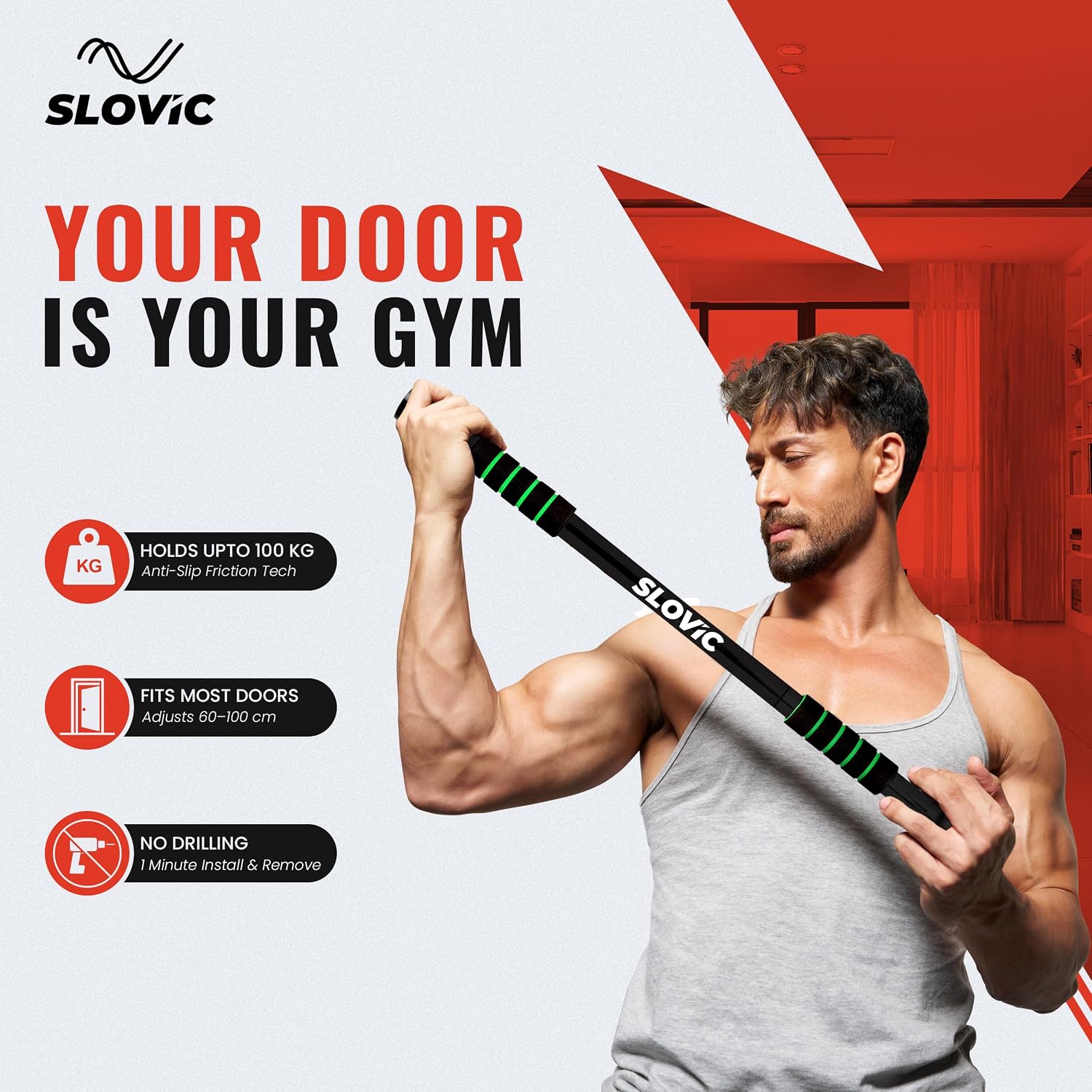 Adjustable Wall-Mounted Pull-Up Bar